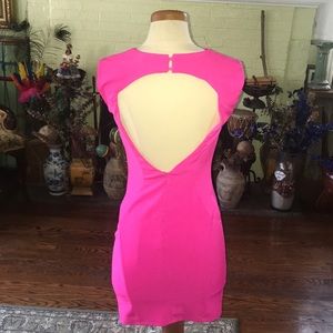 Diamond Open Back Fuchsia Dress